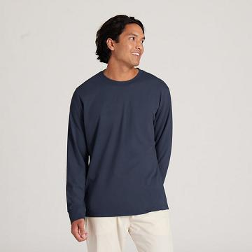 Allbirds Allgood Baumwoll Long Sleeve T-shirts Herren Navy | DE1588CT
