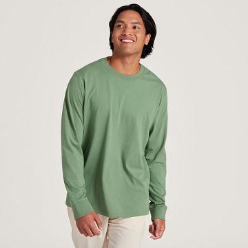 Allbirds Allgood Baumwoll Long Sleeve T-shirts Herren Grün | DE1589XY