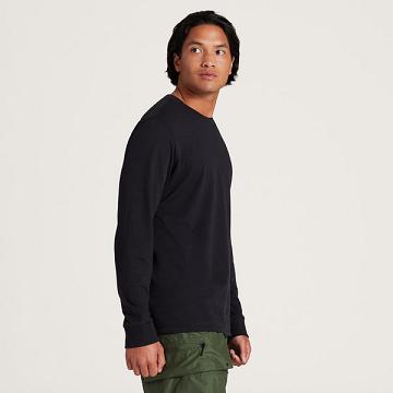 Allbirds Allgood Baumwoll Long Sleeve T-shirts Herren Schwarz | DE1591LI