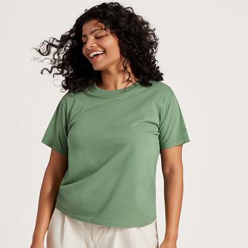 Allbirds Allgood Baumwoll T-shirts Damen Grün | DE1132PJ