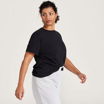 Allbirds Allgood Baumwoll T-shirts Damen Schwarz | DE1134IL