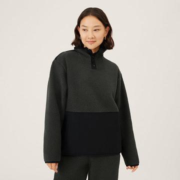Allbirds Fluff Fleece Pullover Hoodie Damen Schwarz | DE1101GS