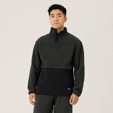Allbirds Fluff Fleece Pullover Hoodie Herren Schwarz | DE1548PJ