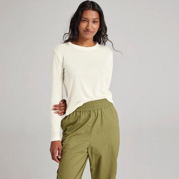 Allbirds Long Sleeve Sea T-shirts Damen Weiß | DE1147XY