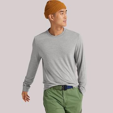 Allbirds Long Sleeve Sea T-shirts Herren Grau | DE1595GS