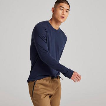 Allbirds Long Sleeve Sea T-shirts Herren Navy | DE1596FD