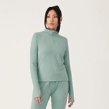Allbirds Performance Quarter Zip Hoodie Damen Grün | DE1105AH