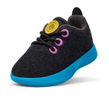 Allbirds Smallbirds Wolle Runner Sneakers Kinder Blau Schwarz | DE1015VR