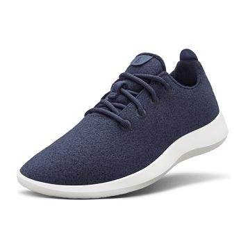 Allbirds Wolle Runner Sneakers Damen Navy Weiß | DE1392PJ